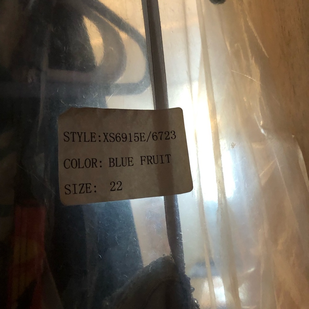 COPY - Brand New Blue strapless prom dress size 22 absolutely beautiful Never w… - Picture 3 of 6